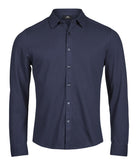 Luxury Stretch Shirt Mens Long Sleeve Shirts Tee Jays Navy S