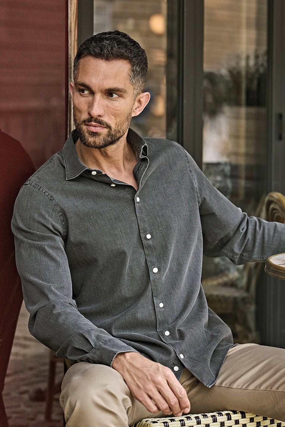 Men's Premium Denim Shirt Men Shirts Tee Jays