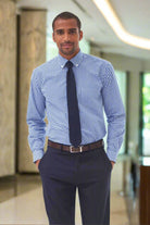 Montana Mens Gingham Shirt Mens Long Sleeve Shirts Brook Taverner Blue 14"