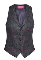 Nashville Woman's Waistcoat Ladies Waistcoat Brook Taverner Charcoal/Pink XS