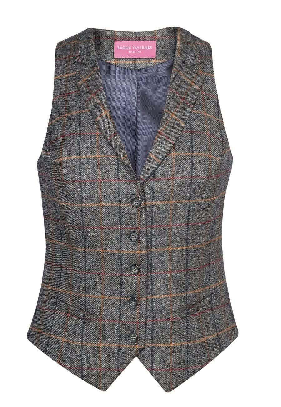Nashville Woman's Waistcoat Ladies Waistcoat Brook Taverner Grey/Brown XS