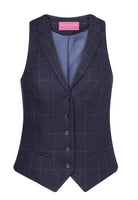 Nashville Woman's Waistcoat Ladies Waistcoat Brook Taverner Navy Check XS