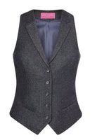 Nashville Woman's Waistcoat Ladies Waistcoat Brook Taverner Charcoal Herringbone XS