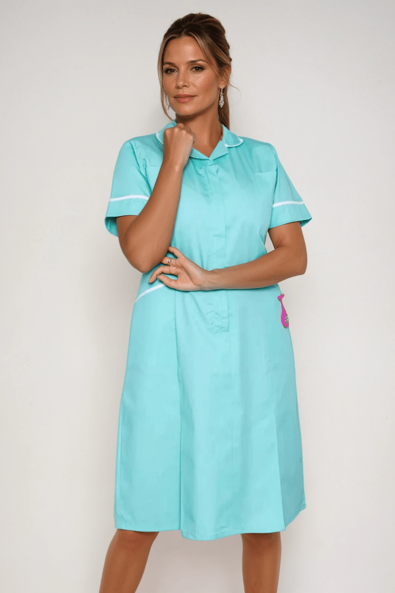 NCLD - Eau De Nil Healthcare Dress (White Trim) Healthcare Dress Behrens