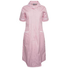 Pink/White Stripe Nurse Dress with White Trim Healthcare Dress Behrens 6 Short