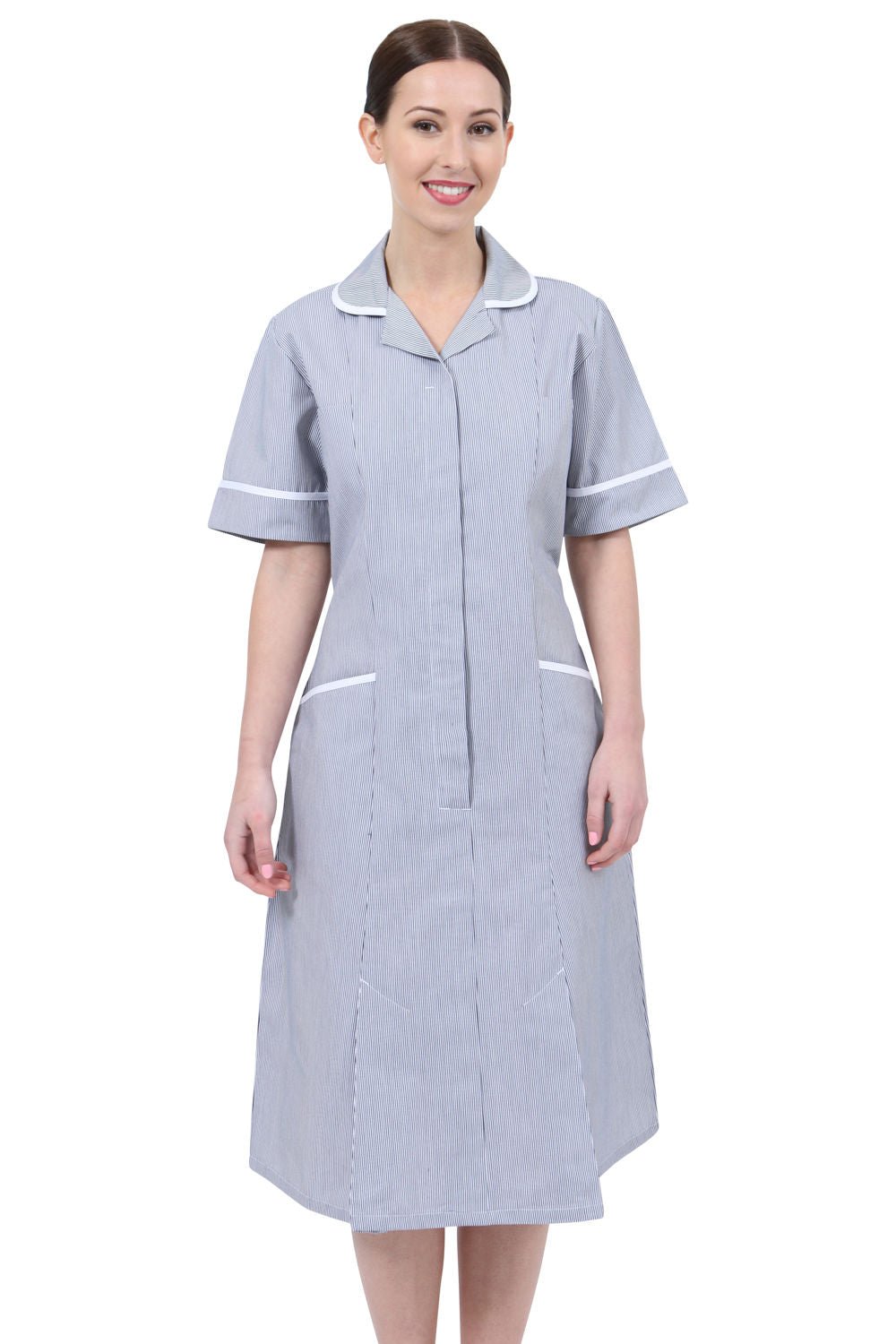 NCLD - Light Blue/White Striped Healthcare Dress Healthcare Dress Behrens Light Blue 6 Short