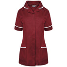 NCLT - Ladies Round Collar Tunic Maroon / White Trim Behrens