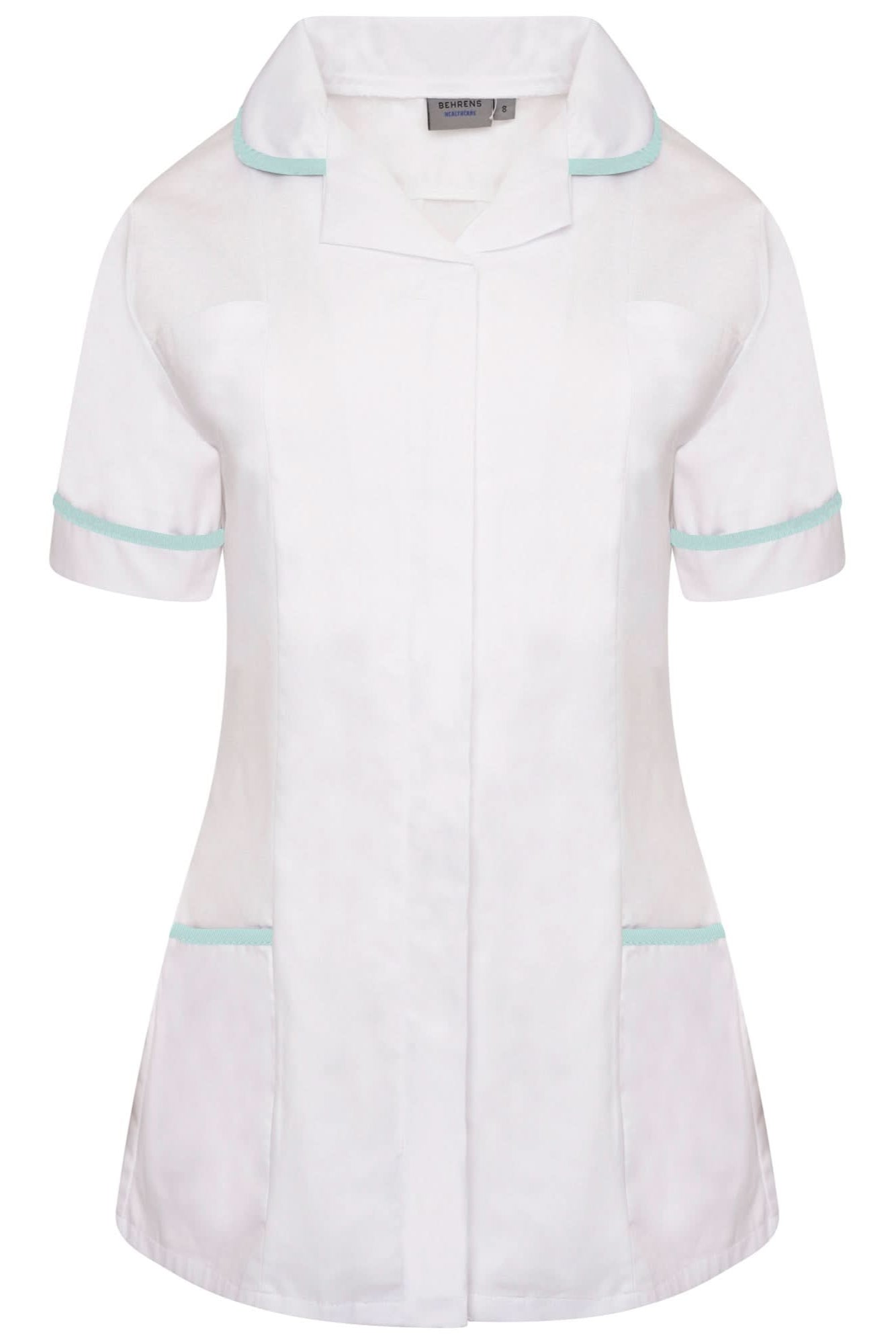 NCLT - Ladies Round Collar Tunic White / Eau de Nil Trim Behrens 6