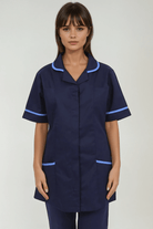 NCLTPS Ladies Round Collar Tunic (Blues) Ladies Healthcare Tunic Behrens Navy / Hospital Blue 6