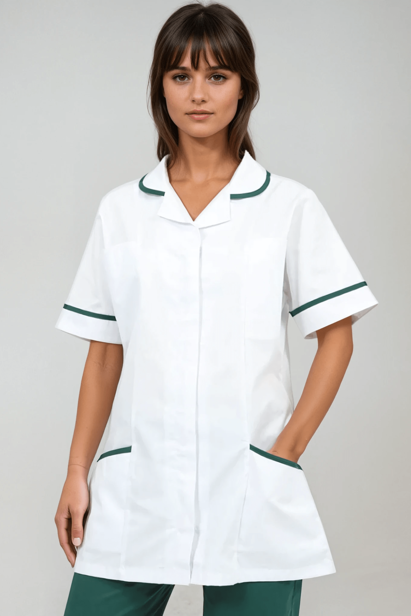 NCLTPS Ladies Round Collar Tunic (Whites) Ladies Healthcare Tunic Behrens