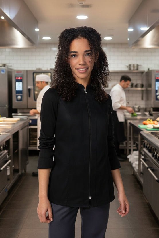 Nepal Long-Sleeve Woman's Chef Jacket Chefs Jacket Chef Works Black XS