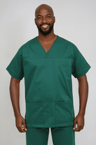 NSTP Unisex Smart Scrub Tunic Unisex Scrub Top Behrens Bottle Green XS