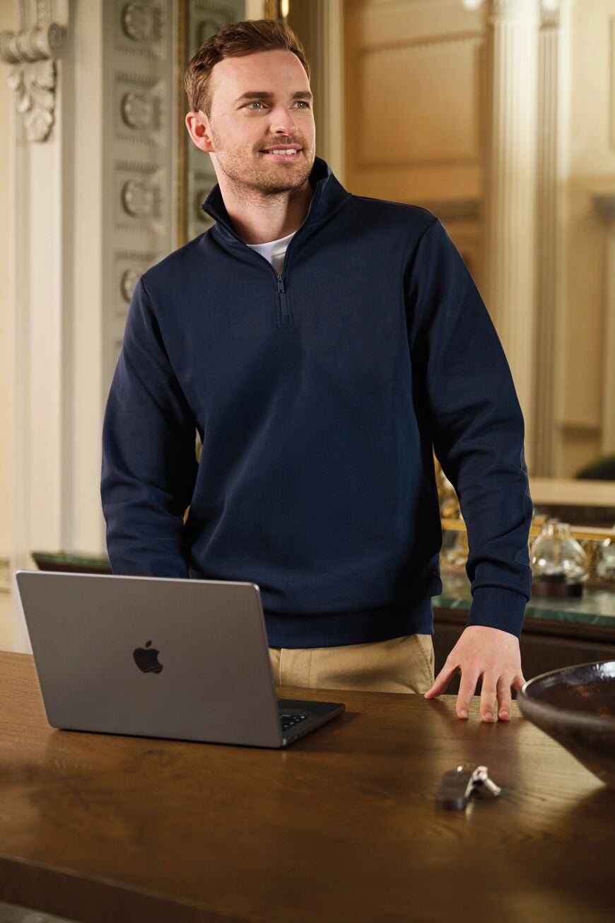 Oakland Mens 1/4 Zip Sweatshirt Mens Sweatshirts Brook Taverner Navy XS