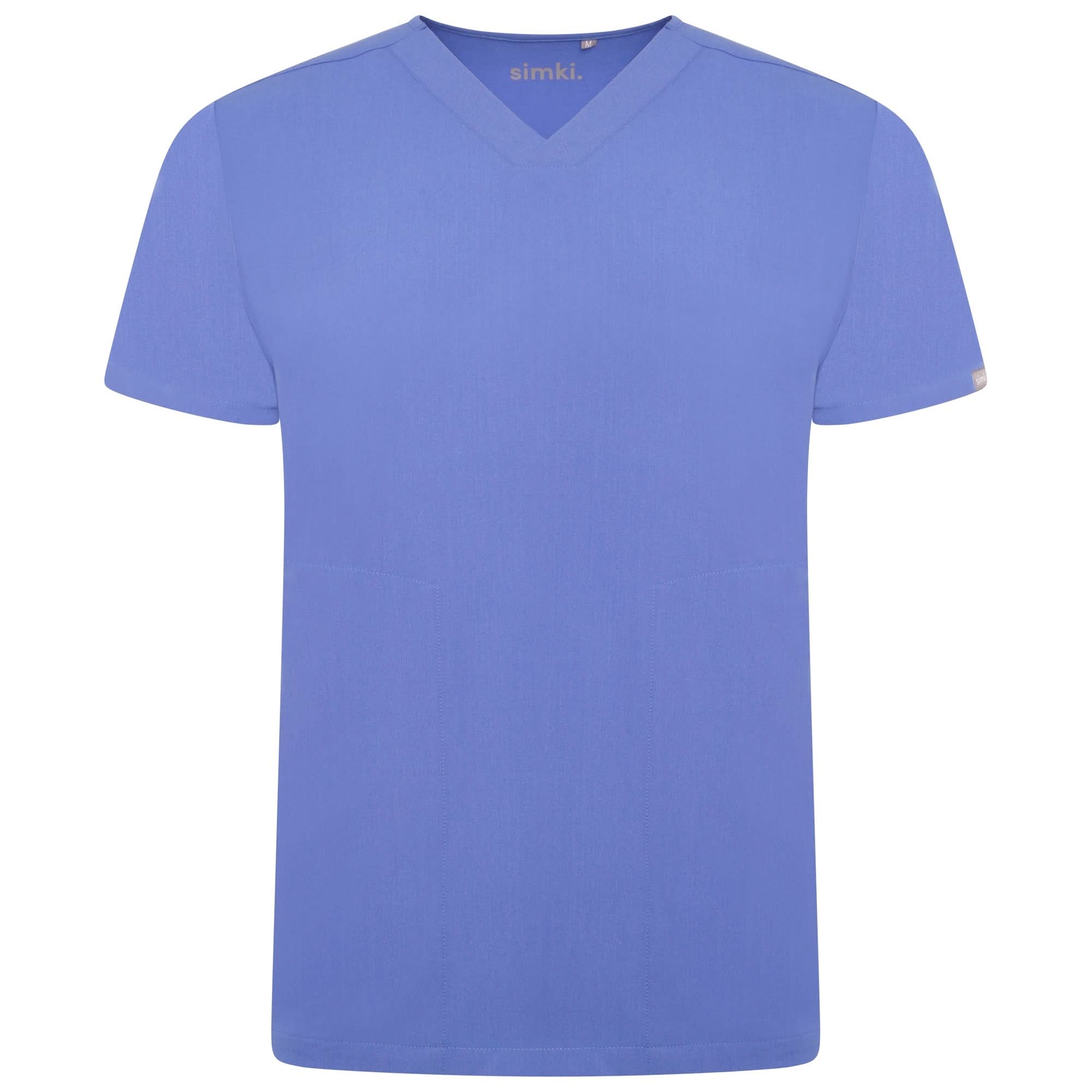 Oscar Mens "Simki" Scrub Top Scrubs Behrens Ciel Blue XS