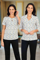 Paige Ladies Keyhole Blouse Blouses Vortex Designs
