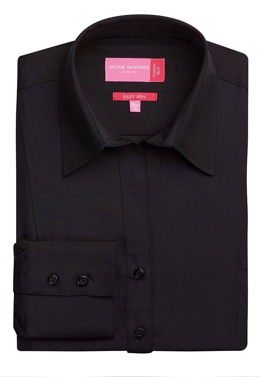 Palena Ladies Work Shirt Womens Long Sleeve Shirts Brook Taverner Black 6