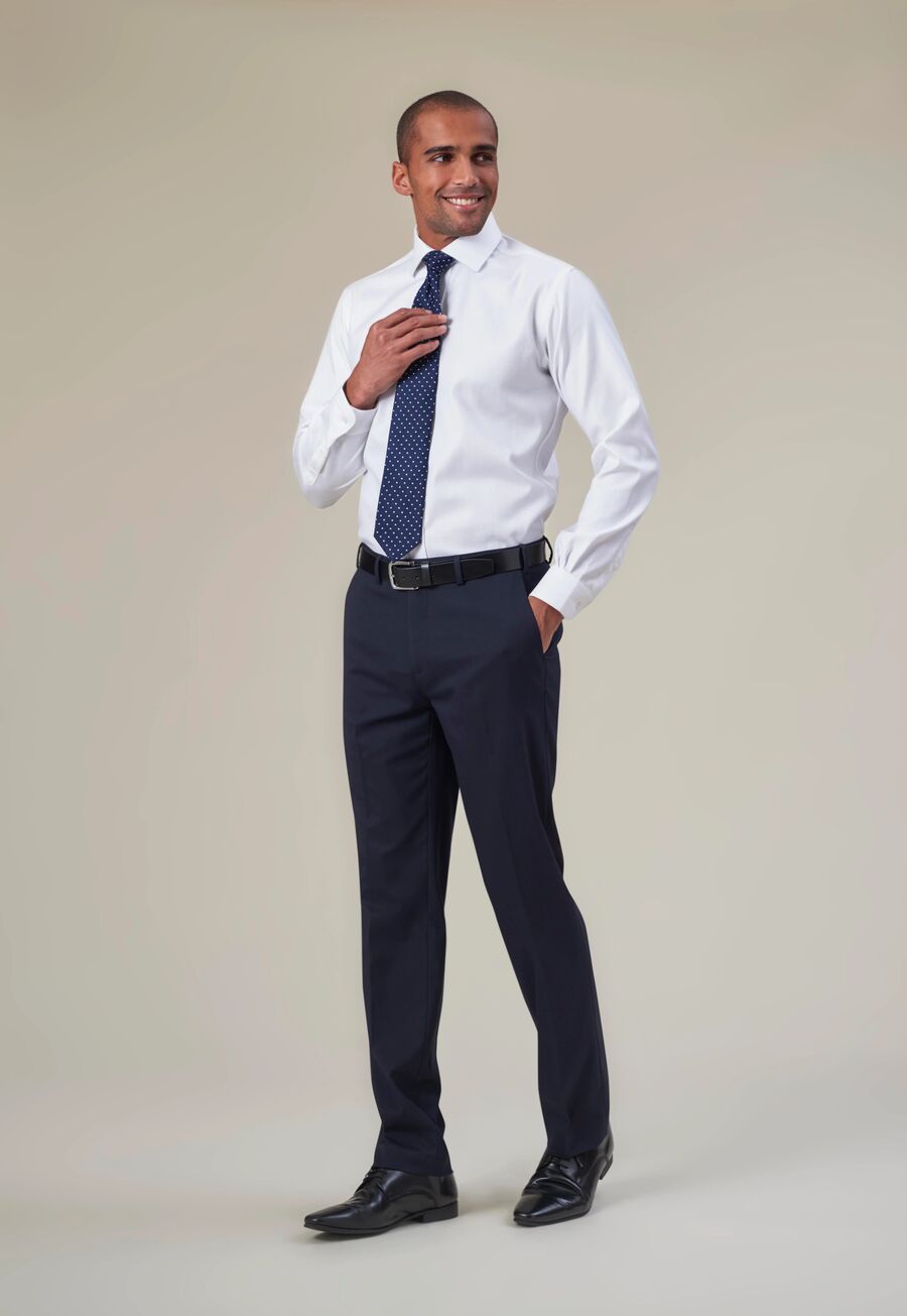 Pegasus Mens Slim Leg Trouser Mens Suit Trouser Brook Taverner Navy 28 Short (29.5")