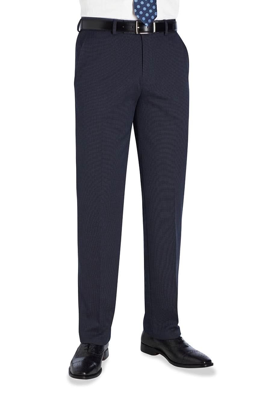 Phene Tailored Fit Trouser Mens Suit Trouser Brook Taverner Navy Pindot 28 Short (29.5")