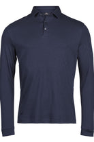 Pima Cotton Long-Sleeve Polo Men Polo Shirt Tee Jays Navy S