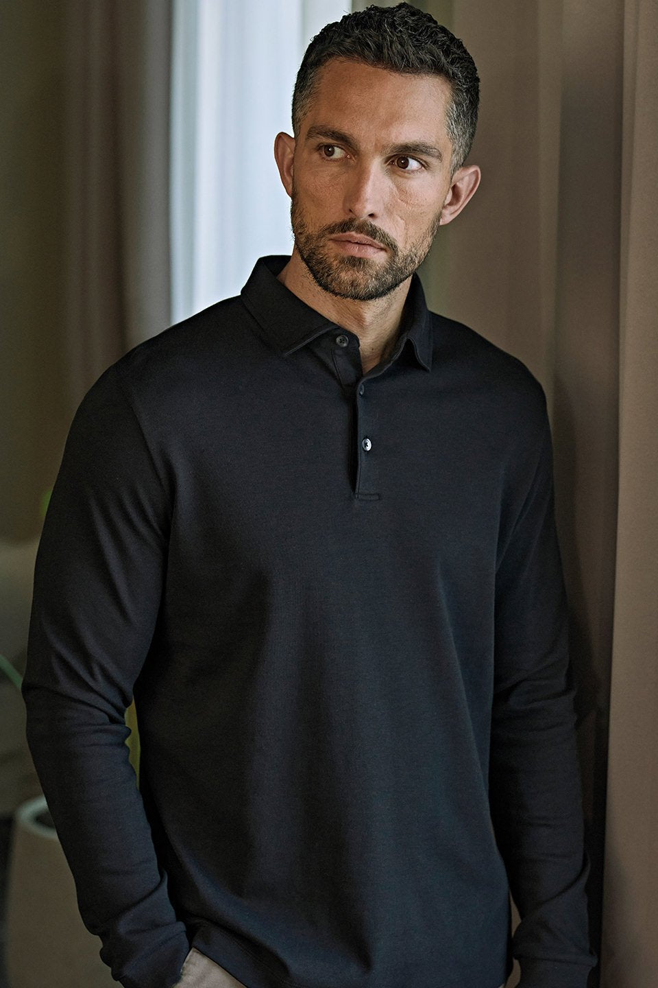 Pima Cotton Long-Sleeve Polo Men Polo Shirt Tee Jays