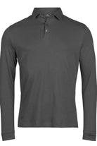 Pima Cotton Long-Sleeve Polo Men Polo Shirt Tee Jays Black S