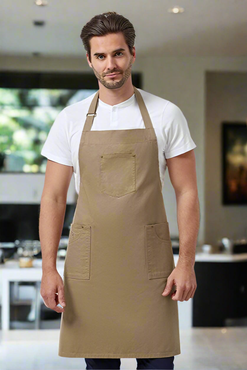 PR132: Chino Cotton Bib Apron Aprons Premier