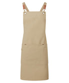 PR182: Clip N Clasp Cross-Back Bib Apron Aprons Premier Khaki One Size