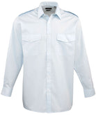PR210: Long Sleeve Mens Pilot Shirt Mens Long Sleeve Shirts Premier Light Blue 14.5"
