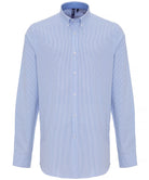 PR238: Mens Long Sleeve Oxford Shirt Mens Long Sleeve Shirts Premier White/Oxford Blue S