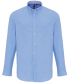 PR238: Mens Long Sleeve Oxford Shirt Mens Long Sleeve Shirts Premier Oxford Blue S