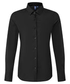 PR303: Women's Long Sleeve 'Recyclight' Shirt Womens Long Sleeve Shirts Premier Black XS