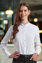 PR358: Ladies Grandad Shirt Womens Long Sleeve Shirts Premier White XS