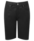 PR572: Ladies Chino Shorts Womens Chinos Premier Black XS