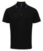 PR618: Coolchecker Contrast Mens Polo Mens Polos Premier Black/Purple S