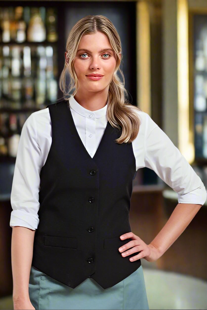 PR623: Ladies Hospitality Waistcoat – The Staff Uniform Company