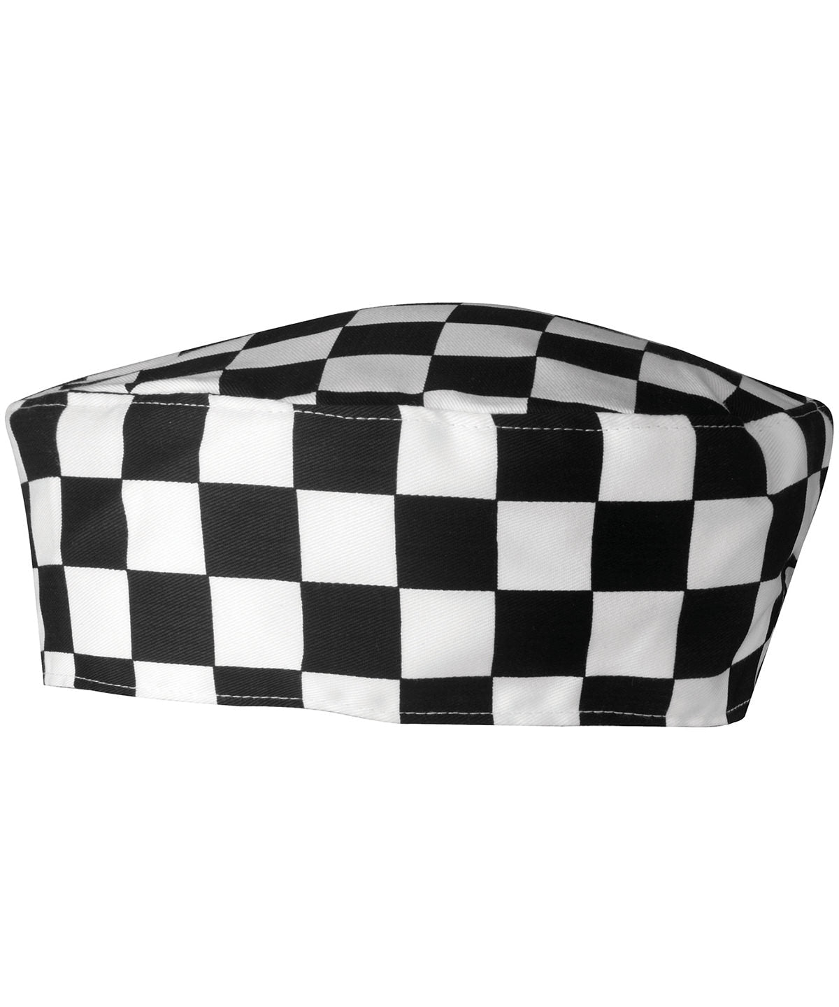 PR653: Chefs Skull Cap Chefs Hat Premier Black/White