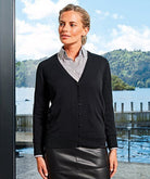PR697: Ladies V-Neck Knitted Cardigan Womens Knitwear Premier