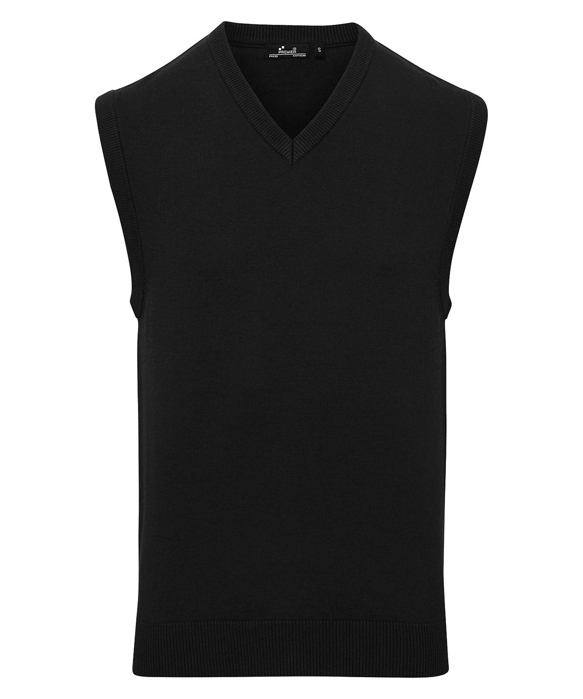 PR699: Mens Sleeveless Sweater Mens Knitwear Premier Black XS