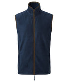 PR803: Artisan Mens Fleece Gilet Mens Bodywarmer Premier Navy/Brown S