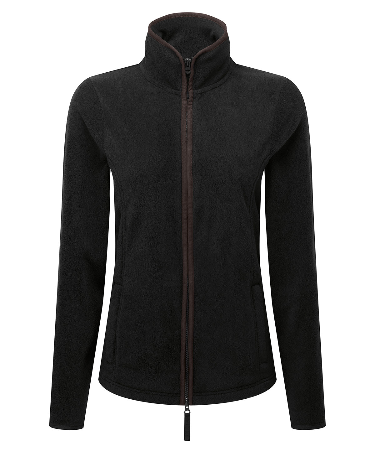 PR824: Artisan Ladies Fleece Jacket Womens Fleeces Premier Black/Brown XS