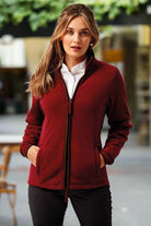PR824: Artisan Ladies Fleece Jacket Womens Fleeces Premier Burgundy/Brown XS