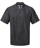 PR906: Chefs Zip Up Short Sleeve Jacket Chefs Jacket Premier Black Denim XS