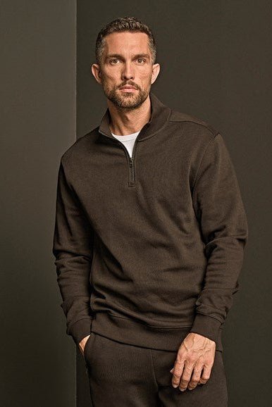 Ribbed Interlock Half-Zip Mens Sweatshirts Tee Jays