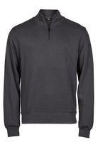 Ribbed Interlock Half-Zip Mens Sweatshirts Tee Jays Dark Grey S