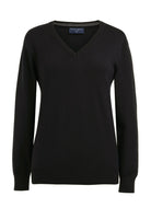 Riga Ladies V-Neck Jumper Womens Knitwear Brook Taverner Black XS