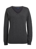 Riga Ladies V-Neck Jumper Womens Knitwear Brook Taverner Charcoal XS