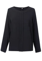 Roma Plain Ladies Crepe de Chine Blouse Blouses Brook Taverner Black 6