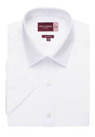 Rosello Mens Classic Fit Shirt Mens Short Sleeve Shirts Brook Taverner White 14.5"