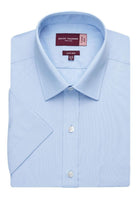 Rosello Mens Classic Fit Shirt Mens Short Sleeve Shirts Brook Taverner Blue 14.5"
