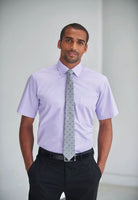 Rosello Mens Classic Fit Shirt Mens Short Sleeve Shirts Brook Taverner Lilac 14.5"